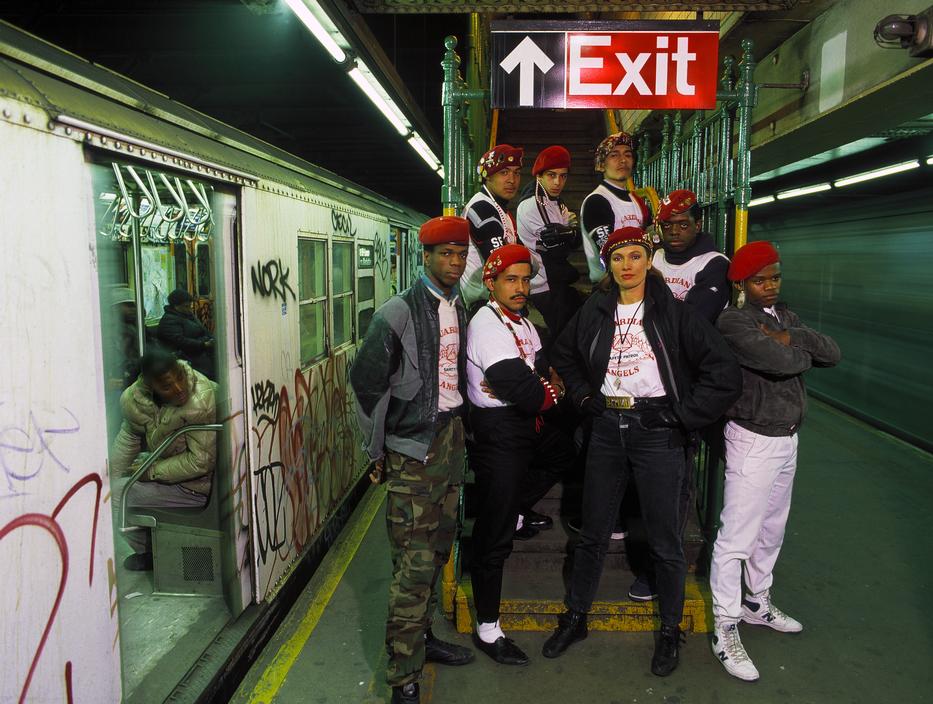 Photo: Guardian Angels in NYC Subway Station - 1986