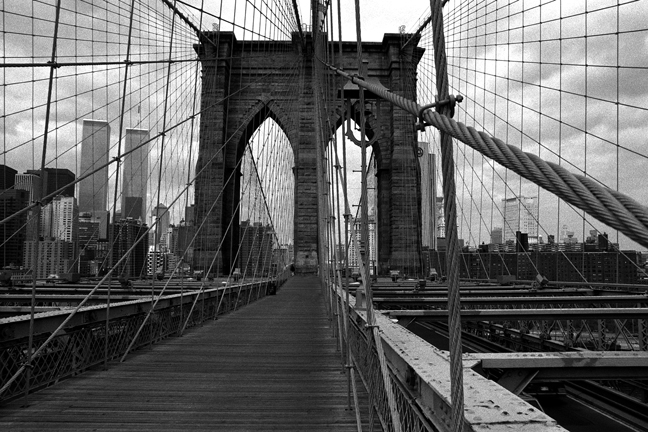 Photo:  View of Twin Towers from Brooklyn Bridge