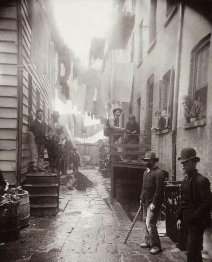 Photo:  59 and 1/2 Mulberry Street, c1890, by Richard Hoe Lawrenece with Jacob Riis